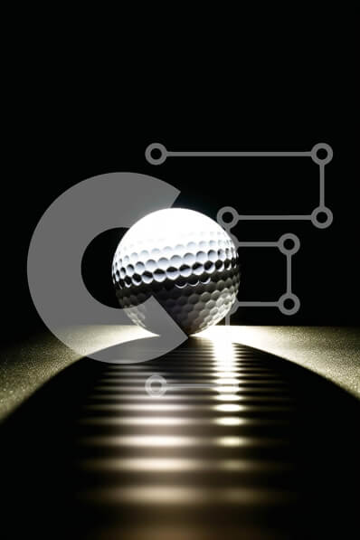 Intra Συλλεκτικό Ξύλινο Παζλ Plywood  4mm - Μπάλα του γκολφ σε ριγέ φόντο φωτογραφία Σε Ξύλινο Κουτί - Διαστάσεις Puzzle: 10x10 cm – 25 κομμάτια