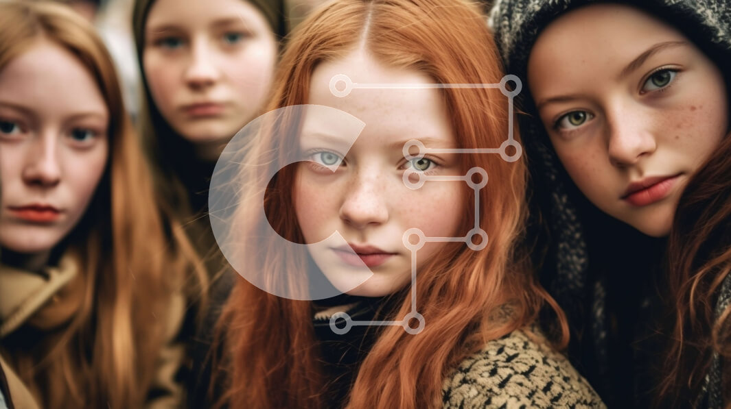 Intra Συλλεκτικό Ξύλινο Παζλ Plywood  4mm - Χειμερινό πορτρέτο μιας ομάδας τεσσάρων γυναικών με σοβαρές εκφράσεις Σε Ξύλινο Κουτί - Διαστάσεις Puzzle: 10x10 cm – 25 κομμάτια