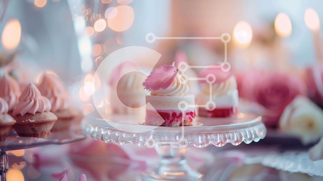 Σετ των 2 Intra Συλλεκτικό Ξύλινο Παζλ Plywood  4mm - Πολύχρωμα cupcakes και επιδόρπια σε γυάλινο πιάτο με ροζ τριαντάφυλλα και κεριά Σε Ξύλινο Κουτί - Διαστάσεις: 10x10 cm – 25 κομμάτια