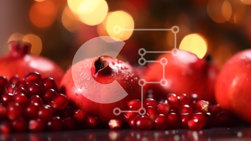 Σετ των 2 Intra Συλλεκτικό Ξύλινο Παζλ Plywood  4mm - Κόκκινα ρόδια σε ένα γιορτινό τραπέζι Σε Ξύλινο Κουτί - Διαστάσεις: 10x10 cm – 25 κομμάτια