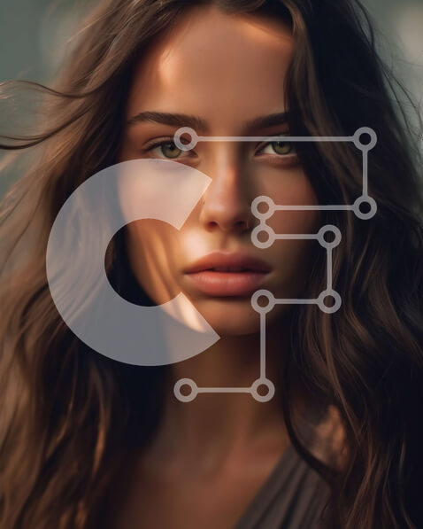 Intra Συλλεκτικό Ξύλινο Παζλ Plywood  4mm - Σοβαρό πορτρέτο μιας νεαρής γυναίκας με μακριά, κυματιστά καστανά μαλλιά Σε Ξύλινο Κουτί - Διαστάσεις Puzzle: 10x10 cm – 25 κομμάτια