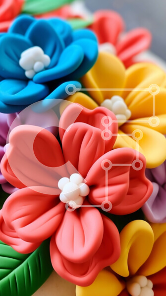 Intra Συλλεκτικό Ξύλινο Παζλ Plywood  4mm - Πολύχρωμο κέικ λουλουδιών με διακοσμητικά φοντάν Σε Ξύλινο Κουτί - Διαστάσεις: 10x10 cm – 25 κομμάτια