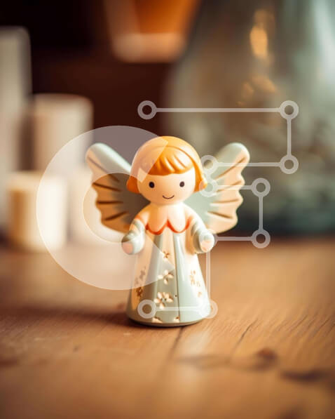 Intra Συλλεκτικό Ξύλινο Παζλ Plywood  4mm - Ειδώλιο αγγέλου και κηροπήγια για εορταστική διακόσμηση Σε Ξύλινο Κουτί - Διαστάσεις: 10x10 cm – 25 κομμάτια