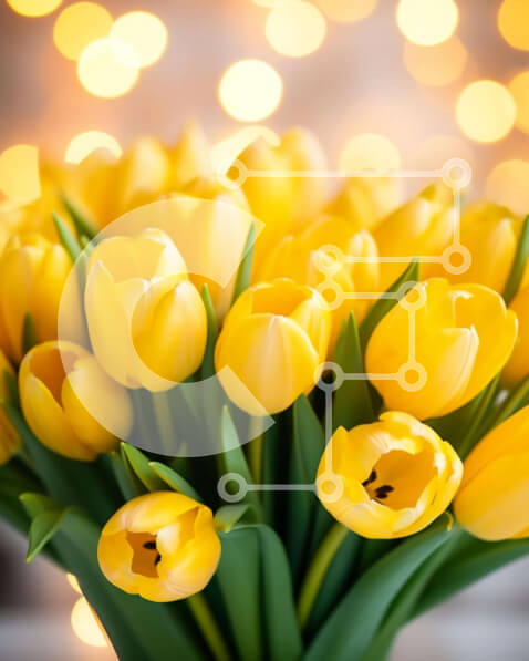 Intra Συλλεκτικό Ξύλινο Παζλ Plywood  4mm - Βάζο με κίτρινες τουλίπες, τριαντάφυλλα, κρίνους και μαργαρίτες Σε Ξύλινο Κουτί - Διαστάσεις: 10x10 cm – 25 κομμάτια