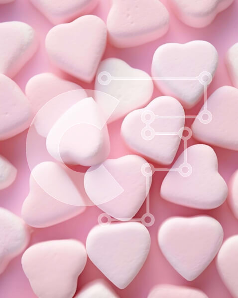 Intra Συλλεκτικό Ξύλινο Παζλ Plywood  4mm - Ροζ Marshmallows σε σχήμα καρδιάς για την ημέρα του Αγίου Βαλεντίνου Σε Ξύλινο Κουτί - Διαστάσεις: 10x10 cm – 25 κομμάτια