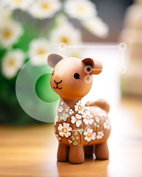 Intra Συλλεκτικό Ξύλινο Παζλ Plywood  4mm - Ξύλινο παιχνίδι λάμα με λευκά λουλούδια Σε Ξύλινο Κουτί - Διαστάσεις: 10x10 cm – 25 κομμάτια