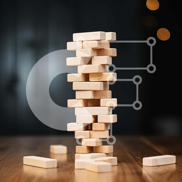 Intra Συλλεκτικό Ξύλινο Παζλ Plywood  4mm - Εντυπωσιακός Ξύλινος Πύργος Ντόμινο Σε Ξύλινο Κουτί - Διαστάσεις Puzzle: 10x10 cm – 25 κομμάτια