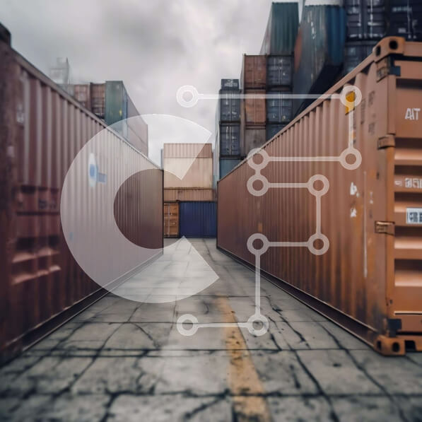 Intra Συλλεκτικό Ξύλινο Παζλ Plywood  4mm - Εμπορευματοκιβώτια αποστολής σε ένα δρομάκι με συννεφιασμένο ουρανό Σε Ξύλινο Κουτί - Διαστάσεις Puzzle: 10x10 cm – 25 κομμάτια