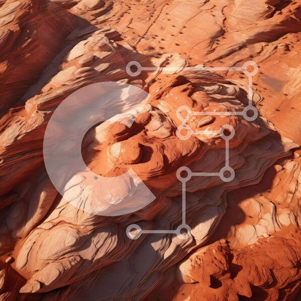 Intra Συλλεκτικό Ξύλινο Παζλ Plywood  4mm - Εναέρια άποψη του σχηματισμού Red Rock στο Red Rock Canyon Σε Ξύλινο Κουτί - Διαστάσεις: 10x10 cm – 25 κομμάτια