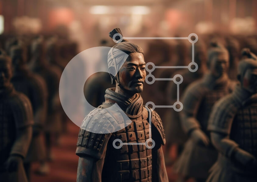 Intra Συλλεκτικό Ξύλινο Παζλ Plywood  4mm - Ρεαλιστική ομάδα αγαλμάτων πολεμιστών Σε Ξύλινο Κουτί - Διαστάσεις Puzzle: 10x10 cm – 25 κομμάτια