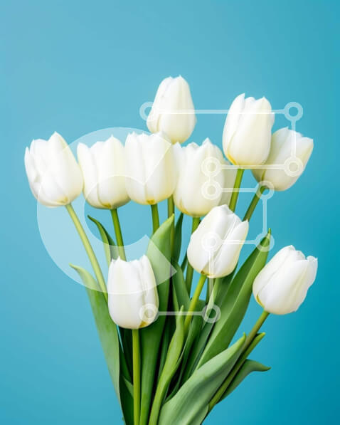 Intra Συλλεκτικό Ξύλινο Παζλ Plywood  4mm - Λευκές τουλίπες σε βάζο Σε Ξύλινο Κουτί - Διαστάσεις: 10x10 cm – 25 κομμάτια