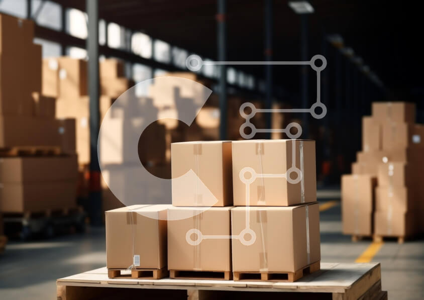 Intra Συλλεκτικό Ξύλινο Παζλ Plywood  4mm - Κουτιά από χαρτόνι σε ξύλινες παλέτες στην αποθήκη Σε Ξύλινο Κουτί - Διαστάσεις Puzzle: 10x10 cm – 25 κομμάτια