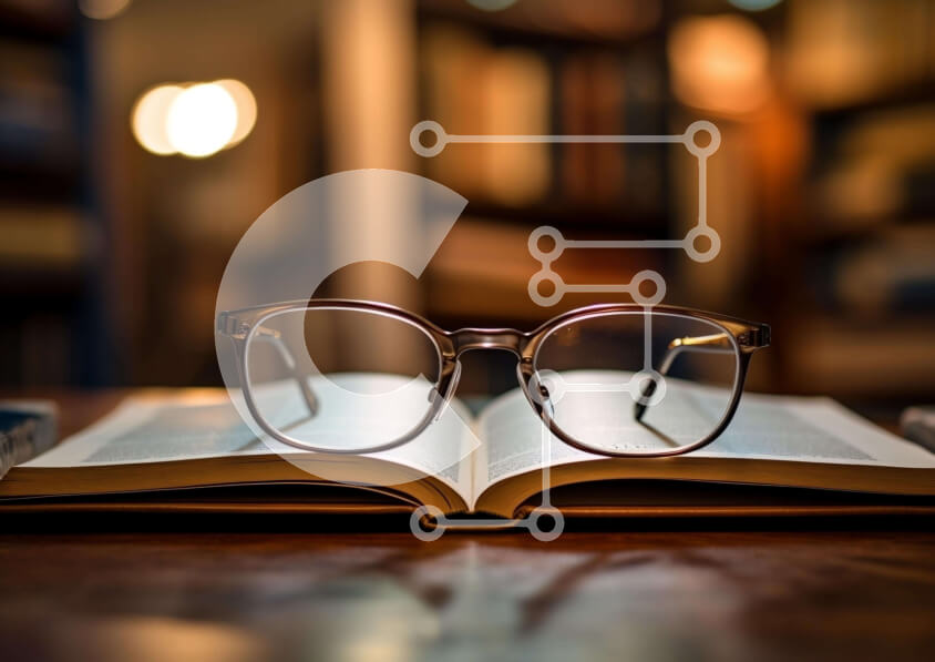 Intra Συλλεκτικό Ξύλινο Παζλ Plywood  4mm - Ανοιχτό βιβλίο με γυαλιά οράσεως και υλικά μελέτης Σε Ξύλινο Κουτί - Διαστάσεις Puzzle: 10x10 cm – 25 κομμάτια