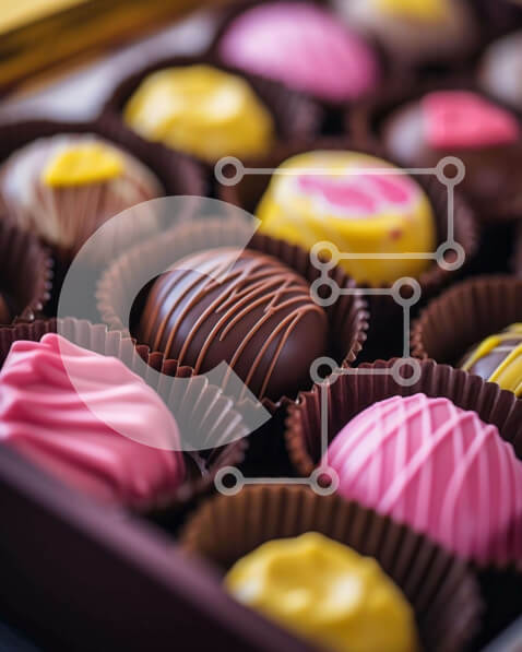 Σετ των 2 Intra Συλλεκτικό Ξύλινο Παζλ Plywood  4mm - Ποικιλία από καραμέλες σοκολάτας σε καφέ κουτί Σε Ξύλινο Κουτί - Διαστάσεις: 10x10 cm – 25 κομμάτια