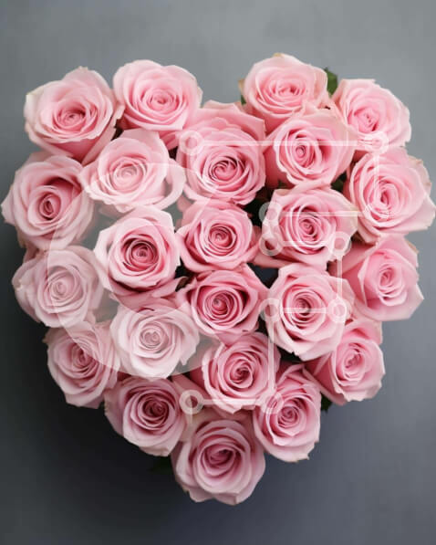 Intra Συλλεκτικό Ξύλινο Παζλ Plywood  4mm - Ροζ Ροζ Σύνθεση σε σχήμα καρδιάς για την Ημέρα του Αγίου Βαλεντίνου Σε Ξύλινο Κουτί - Διαστάσεις Puzzle: 10x10 cm – 25 κομμάτια