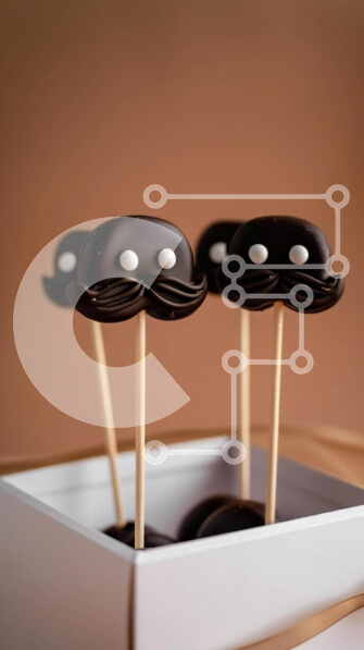 Intra Συλλεκτικό Ξύλινο Παζλ Plywood  4mm - Επιδόρπιο σοκολάτας με μουστάκι με cupcakes Σε Ξύλινο Κουτί - Διαστάσεις: 10x10 cm – 25 κομμάτια