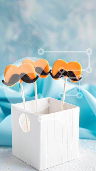 Intra Συλλεκτικό Ξύλινο Παζλ Plywood  4mm - Τούρτα με πορτοκάλι σε σχήμα μουστακιού σε λευκό κουτί Σε Ξύλινο Κουτί - Διαστάσεις: 10x10 cm – 25 κομμάτια