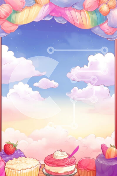 Σετ των 2 Intra Συλλεκτικό Ξύλινο Παζλ Plywood  4mm - Πολύχρωμα επιδόρπια και κέικ μπροστά από το ανοιχτό παράθυρο με τα σύννεφα Σε Ξύλινο Κουτί - Διαστάσεις: 10x10 cm – 25 κομμάτια