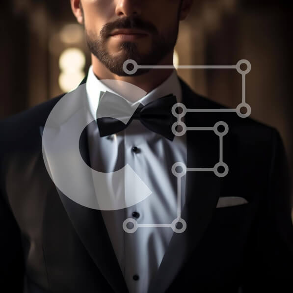 Intra Συλλεκτικό Ξύλινο Παζλ Plywood  4mm - Κομψός άντρας με μαύρο κοστούμι και σμόκιν Σε Ξύλινο Κουτί - Διαστάσεις Puzzle: 10x10 cm – 25 κομμάτια