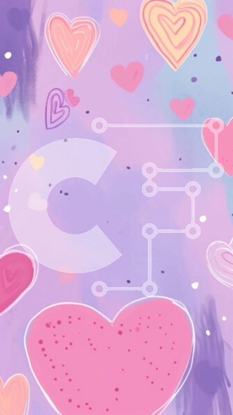 Intra Συλλεκτικό Ξύλινο Παζλ Plywood  4mm - Φόντο καρδιές ημέρας του Αγίου Βαλεντίνου σε ροζ, μωβ και κίτρινο Σε Ξύλινο Κουτί - Διαστάσεις Puzzle: 10x10 cm – 25 κομμάτια