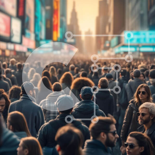 Intra Συλλεκτικό Ξύλινο Παζλ Plywood  4mm - Πολυσύχναστη σκηνή του δρόμου της Νέας Υόρκης με πολυσχιδές πλήθος Σε Ξύλινο Κουτί - Διαστάσεις Puzzle: 10x10 cm – 25 κομμάτια