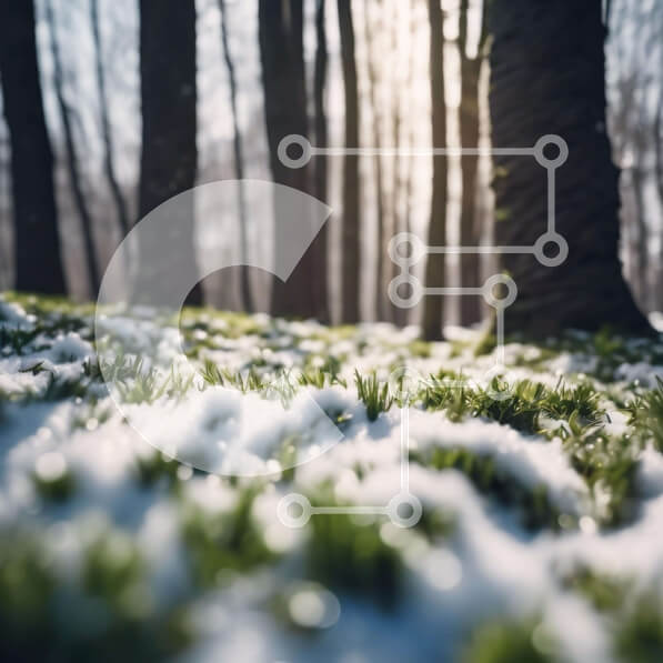 Intra Συλλεκτικό Ξύλινο Παζλ Plywood  4mm - Χιονισμένο δάσος με λαμπερό ήλιο Σε Ξύλινο Κουτί - Διαστάσεις: 10x10 cm – 25 κομμάτια