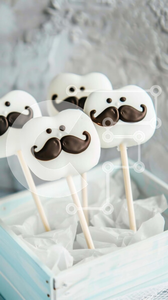 Intra Συλλεκτικό Ξύλινο Παζλ Plywood  4mm - Cake Pops με Μουστάκια  Σε Ξύλινο Κουτί Σε Ξύλινο Κουτί - Διαστάσεις: 10x10 cm – 25 κομμάτια