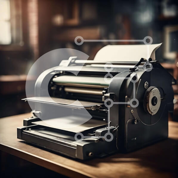 Intra Συλλεκτικό Ξύλινο Παζλ Plywood  4mm - Vintage γραφομηχανή σε ξύλινο τραπέζι Σε Ξύλινο Κουτί - Διαστάσεις: 10x10 cm – 25 κομμάτια