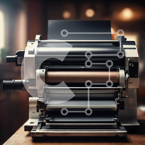 Intra Συλλεκτικό Ξύλινο Παζλ Plywood  4mm - Βιομηχανική μηχανή εκτύπωσης σε ξύλινο τραπέζι Σε Ξύλινο Κουτί - Διαστάσεις Puzzle: 10x10 cm – 25 κομμάτια