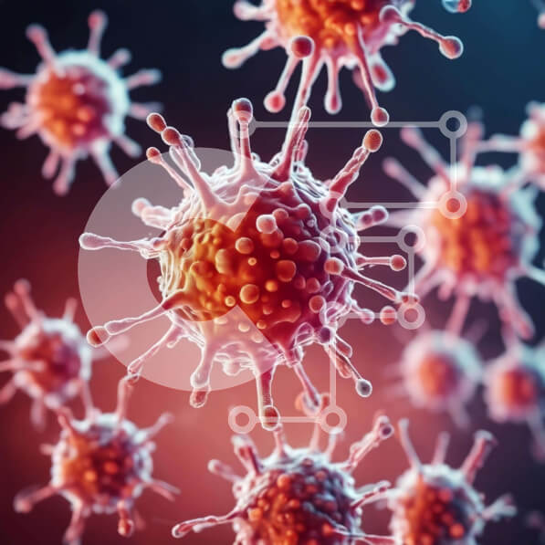 Intra Συλλεκτικό Ξύλινο Παζλ Plywood  4mm - Τρισδιάστατη εικόνα βακτηρίων και ιών στον αέρα Σε Ξύλινο Κουτί - Διαστάσεις Puzzle: 10x10 cm – 25 κομμάτια