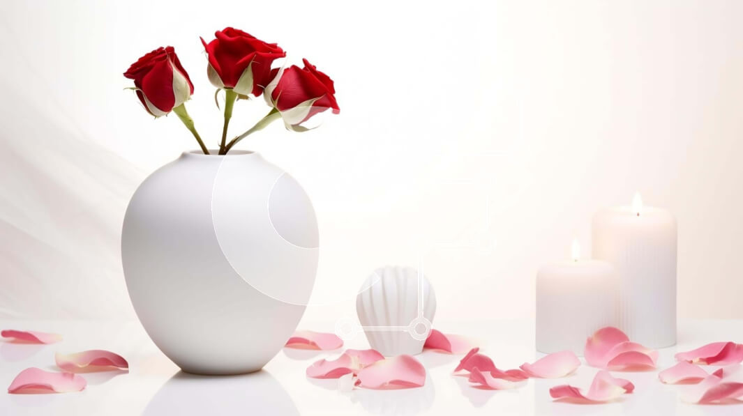 Intra Συλλεκτικό Ξύλινο Παζλ Plywood  4mm - Κομψό τραπέζι με κόκκινα τριαντάφυλλα και κεριά Σε Ξύλινο Κουτί - Διαστάσεις Puzzle: 10x10 cm – 25 κομμάτια