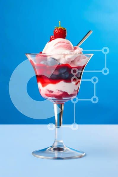 Σετ των 2 Intra Συλλεκτικό Ξύλινο Παζλ Plywood  4mm - Νόστιμο ξυρισμένο πάγο με σαντιγί και μούρα Σε Ξύλινο Κουτί - Διαστάσεις: 10x10 cm – 25 κομμάτια