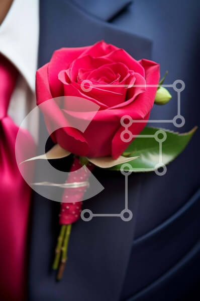 Intra Συλλεκτικό Ξύλινο Παζλ Plywood  4mm - Κομψός άντρας με μπουτονιέρα κόκκινο τριαντάφυλλο Σε Ξύλινο Κουτί - Διαστάσεις Puzzle: 10x10 cm – 25 κομμάτια