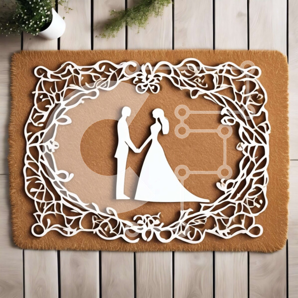 Intra Συλλεκτικό Ξύλινο Παζλ Plywood  4mm - Μελόψωμο από χαρτί σιλουέτας άνδρα και γυναίκας Σε Ξύλινο Κουτί - Διαστάσεις: 10x10 cm – 25 κομμάτια