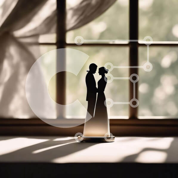 Intra Συλλεκτικό Ξύλινο Παζλ Plywood  4mm - Σιλουέτα του ζευγαριού μπροστά από το ανοιχτό παράθυρο Σε Ξύλινο Κουτί - Διαστάσεις Puzzle: 10x10 cm – 25 κομμάτια