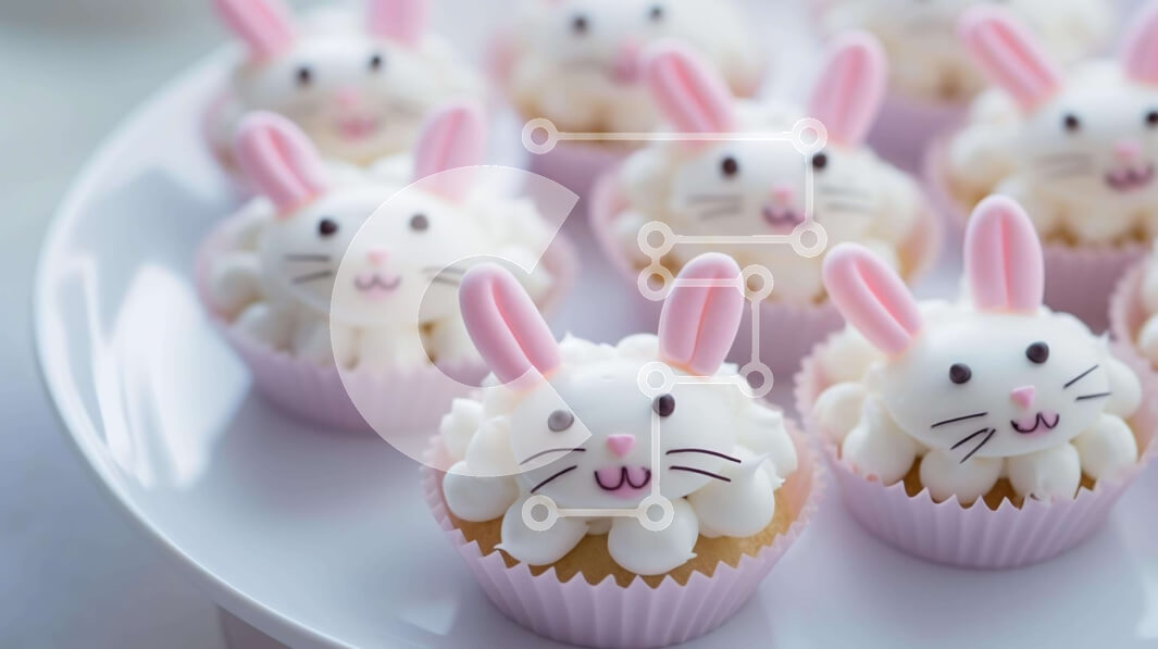 Σετ των 2 Intra Συλλεκτικό Ξύλινο Παζλ Plywood  4mm - Πασχαλινά Bunny Cupcakes με καρότα Σε Ξύλινο Κουτί - Διαστάσεις: 10x10 cm – 25 κομμάτια