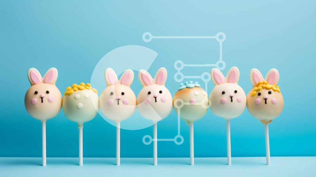 Σετ των 2 Intra Συλλεκτικό Ξύλινο Παζλ Plywood  4mm - Το κέικ με λαγουδάκι του Πάσχα σκάει σε πορτοκαλί φόντο Σε Ξύλινο Κουτί - Διαστάσεις: 10x10 cm – 25 κομμάτια