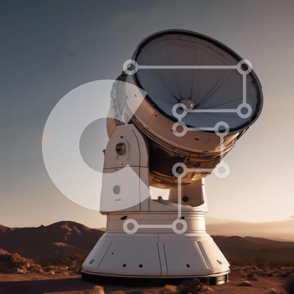 Intra Συλλεκτικό Ξύλινο Παζλ Plywood  4mm - Αστρονομικό τηλεσκόπιο στην έρημο με ορεινό τοπίο Σε Ξύλινο Κουτί - Διαστάσεις Puzzle: 10x10 cm – 25 κομμάτια