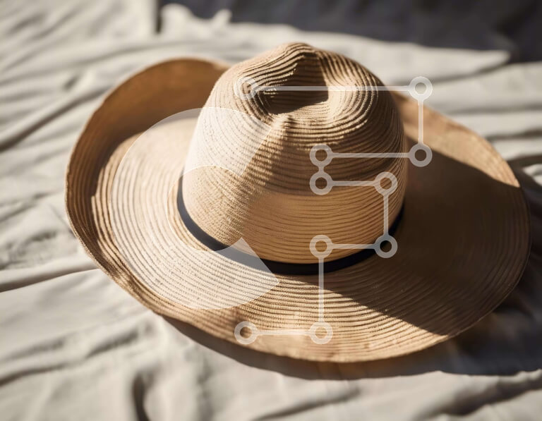 Intra Συλλεκτικό Ξύλινο Παζλ Plywood  4mm - Ψάθινο καπέλο σε άδειο κρεβάτι Σε Ξύλινο Κουτί - Διαστάσεις Puzzle: 10x10 cm – 25 κομμάτια