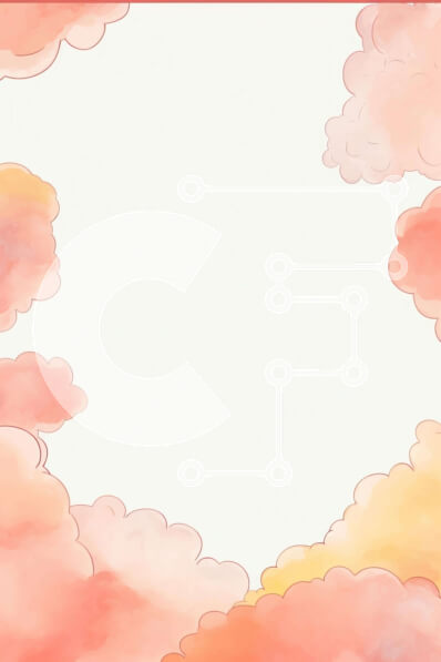 Intra Συλλεκτικό Ξύλινο Παζλ Plywood  4mm - Ροζ και πορτοκαλί ακουαρέλα φόντο με σύννεφα Σε Ξύλινο Κουτί - Διαστάσεις Puzzle: 10x10 cm – 25 κομμάτια