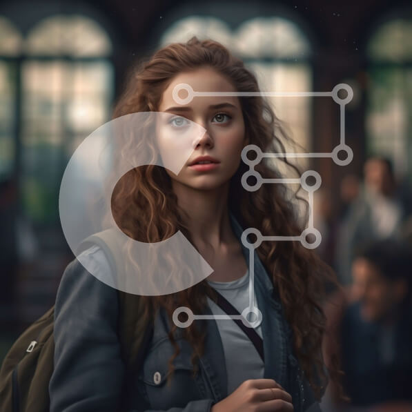 Intra Συλλεκτικό Ξύλινο Παζλ Plywood  4mm - Νεαρή γυναίκα με σακίδιο στο σιδηροδρομικό σταθμό Σε Ξύλινο Κουτί - Διαστάσεις Puzzle: 10x10 cm – 25 κομμάτια