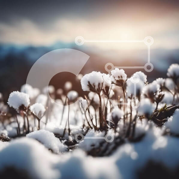 Intra Συλλεκτικό Ξύλινο Παζλ Plywood  4mm - Χιονισμένο πεδίο με βουνά στο φόντο Σε Ξύλινο Κουτί - Διαστάσεις: 10x10 cm – 25 κομμάτια