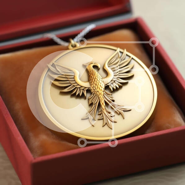 Intra Συλλεκτικό Ξύλινο Παζλ Plywood  4mm - Χρυσό νόμισμα με σύμβολο αετού από το Game of Thrones in Red Box Σε Ξύλινο Κουτί - Διαστάσεις: 10x10 cm – 25 κομμάτια