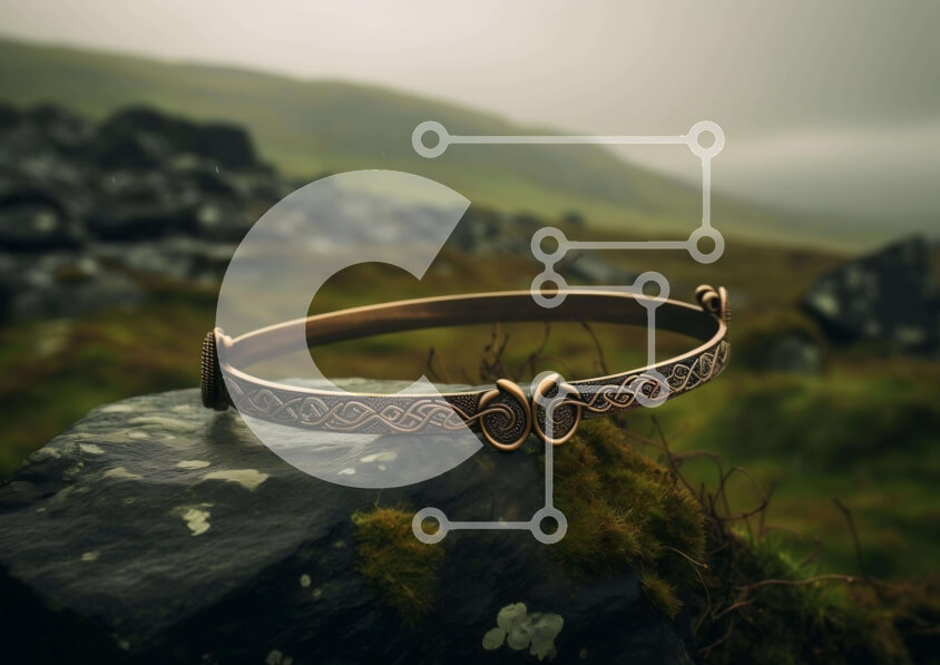 Intra Συλλεκτικό Ξύλινο Παζλ Plywood  4mm - Περίπλοκα σχεδιασμένο μεταλλικό βραχιόλι σε φυσικούς βράχους Σε Ξύλινο Κουτί - Διαστάσεις Puzzle: 10x10 cm – 25 κομμάτια