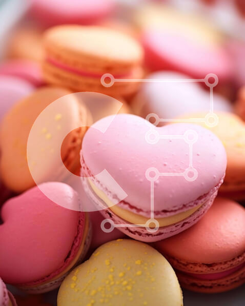 Σετ των 2 Intra Συλλεκτικό Ξύλινο Παζλ Plywood  4mm - Μακαρόν σε σχήμα καρδιάς και γλυκές λιχουδιές για την ημέρα του Αγίου Βαλεντίνου Σε Ξύλινο Κουτί - Διαστάσεις: 10x10 cm – 25 κομμάτια