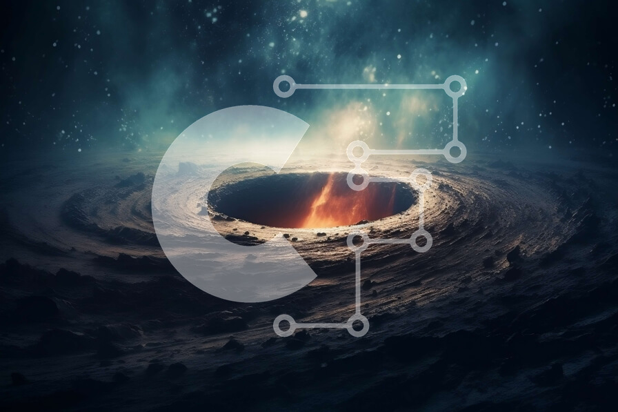 Intra Συλλεκτικό Ξύλινο Παζλ Plywood  4mm - Εντυπωσιακή εικόνα μιας Μαύρης Τρύπας που περιβάλλεται από αστέρια και νεφελώματα Σε Ξύλινο Κουτί - Διαστάσεις Puzzle: 10x10 cm – 25 κομμάτια