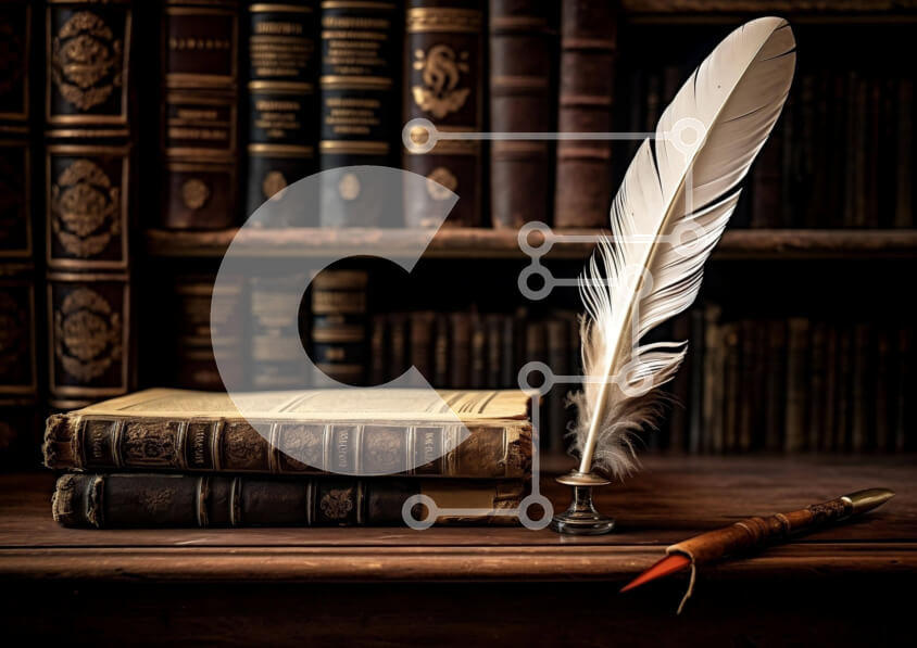 Intra Συλλεκτικό Ξύλινο Παζλ Plywood  4mm - Vintage πούπουλο και βιβλία στην παλιά βιβλιοθήκη Σε Ξύλινο Κουτί - Διαστάσεις: 10x10 cm – 25 κομμάτια