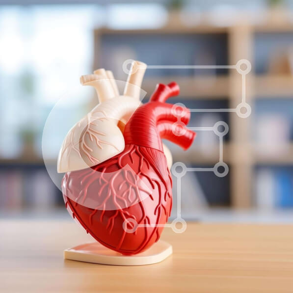 Intra Συλλεκτικό Ξύλινο Παζλ Plywood  4mm - Μοντέλο ανθρώπινης καρδιάς σε ξύλινο τραπέζι Σε Ξύλινο Κουτί - Διαστάσεις Puzzle: 10x10 cm – 25 κομμάτια