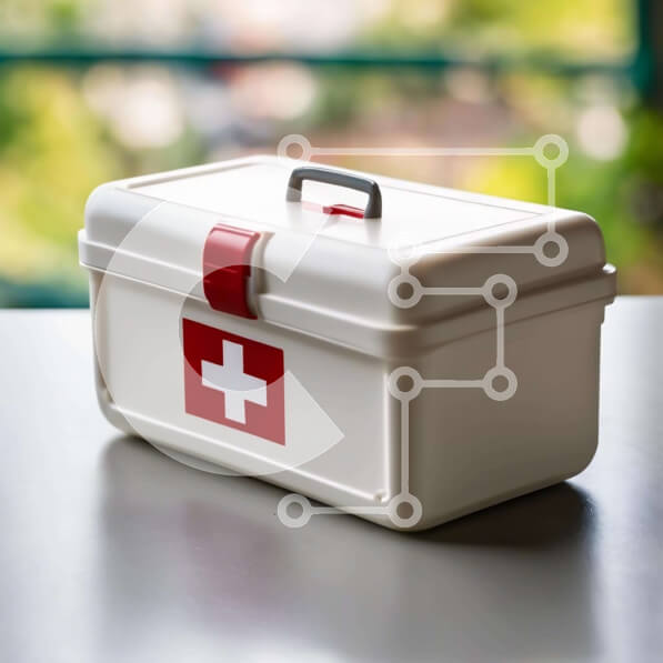 Intra Συλλεκτικό Ξύλινο Παζλ Plywood  4mm - Μικρό λευκό κουτί πρώτων βοηθειών στο τραπέζι Σε Ξύλινο Κουτί - Διαστάσεις Puzzle: 10x10 cm – 25 κομμάτια