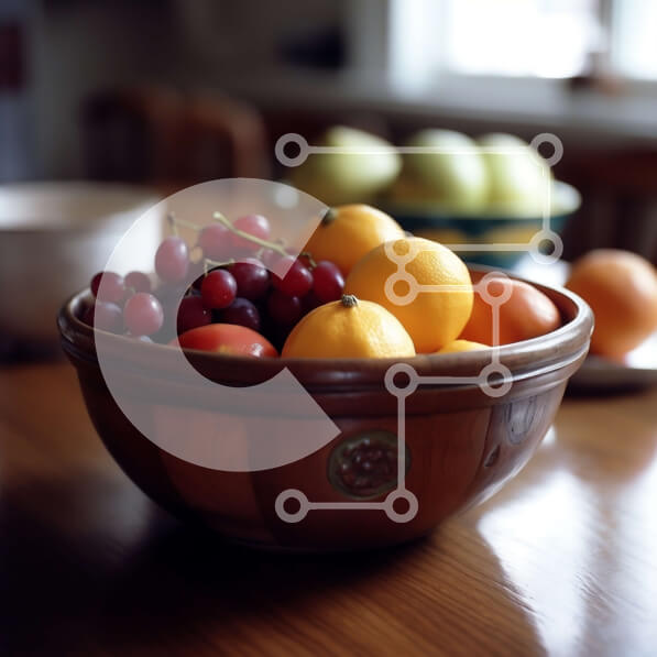 Σετ των 2 Intra Συλλεκτικό Ξύλινο Παζλ Plywood  4mm - Νόστιμο μπολ γεμάτο με πορτοκάλια, λεμόνια και σταφύλια Σε Ξύλινο Κουτί - Διαστάσεις: 10x10 cm – 25 κομμάτια